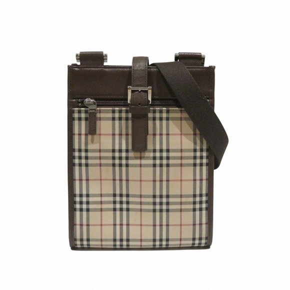 Burberry Nova Check Beige/Brown Canvas/Leather Shoulder Bag for Men and Women - Picture 1 of 9